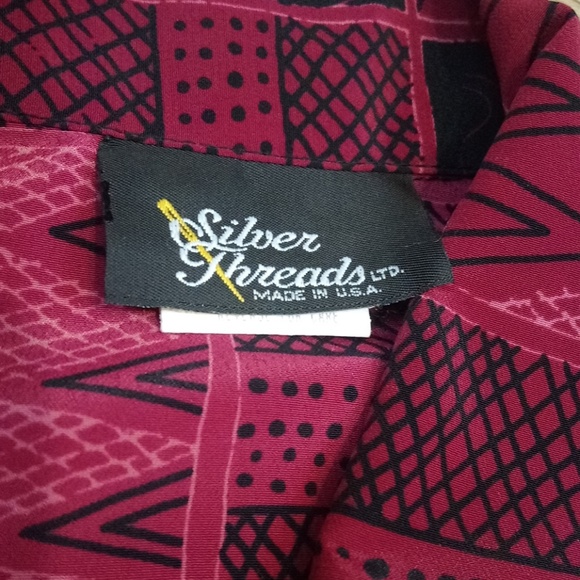 Silver Threads Vintage Button Down Blouse Top - Picture 4 of 8